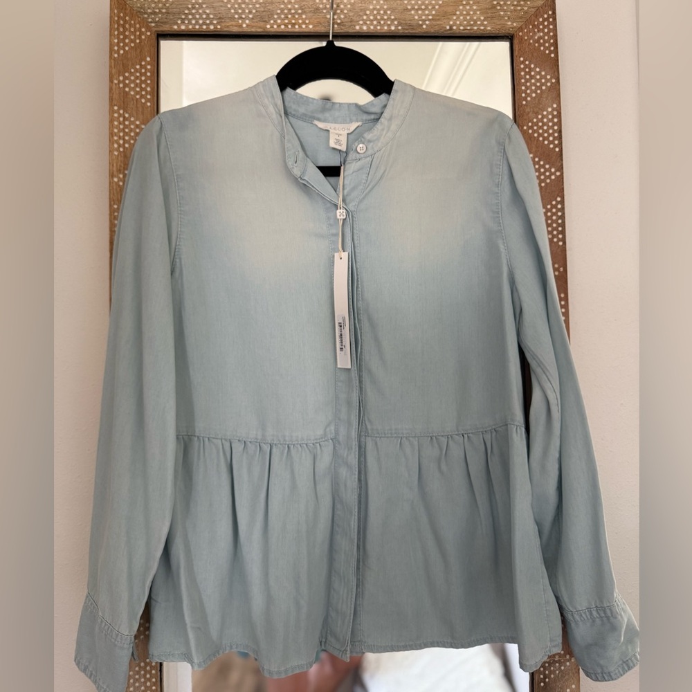 NEW Caslon Sky Blue Casual Blouse